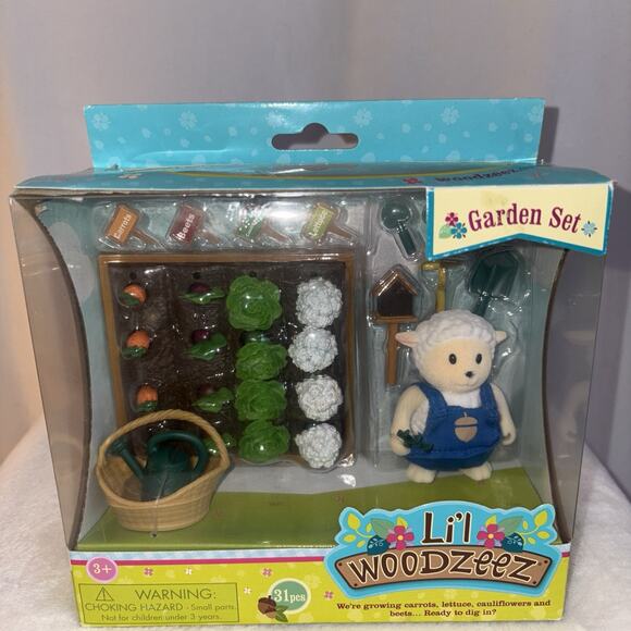Lil Woodzeez Toy Garden Set Sheep Jake Snipadoodle 31 Piece Pretend Play - Picture 1 of 6
